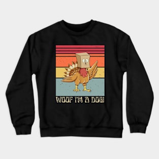 Funny Retro Vintage Thanksgiving Turkey woof Crewneck Sweatshirt